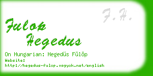 fulop hegedus business card